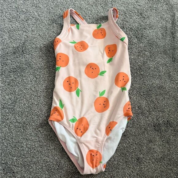 Hanna Andersson Orange Fruit Theme Swimsuit Sz 110cm - Picture 1 of 4